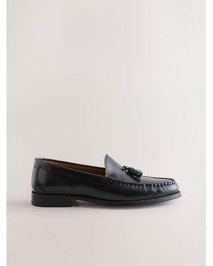 Next Leather Tassel Loafers - Black