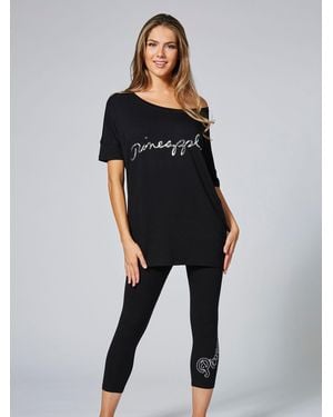 Pineapple Loose Fit Jersey T-Shirt - Black