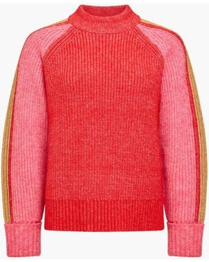 French Connection Kessy Tri Colour Raglan Jumper - Red