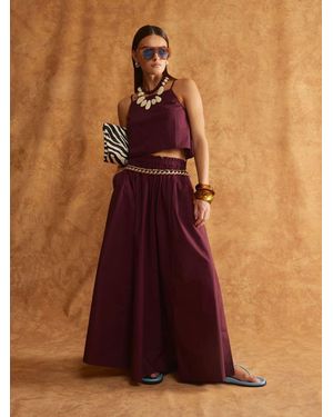 River Island Poplin Maxi Skirt - Brown
