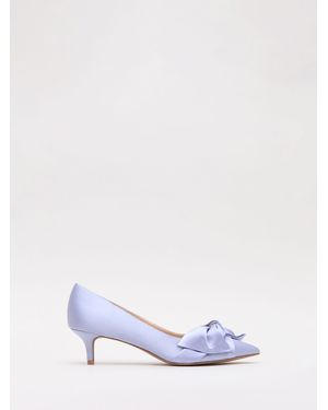 Phase Eight Satin Kitten Heels - White