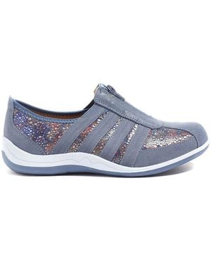 Pavers Leather Casual Zip-Up Sneakers - Gray