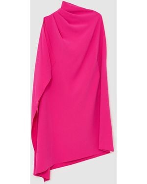 Reiss Ellery - Pink One-shoulder Draped Mini Dress, Us 2