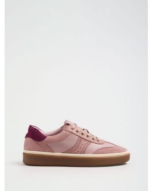 Love & Roses Standard Fit Faux Leather Comfort Lace Up Sneakers - Pink