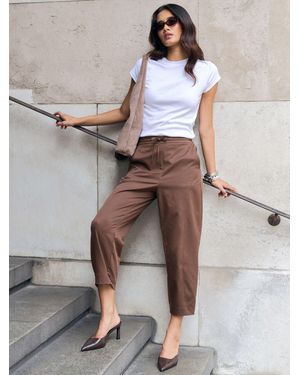 Threadbare Curved Seam Barrel Leg Pants - Gray
