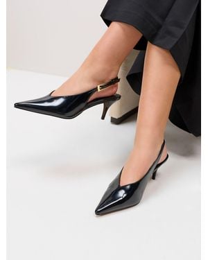 schuh Sage Buckle Slingback Court Shoes - Black