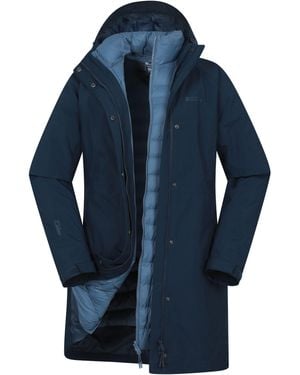 Mountain Warehouse Alaskan 3-In-1 Waterproof Long Coat - Blue