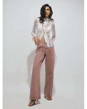River Island Relaxed Straight Jeans - Pink