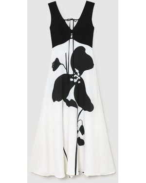 Reiss Graphic Floral-Print Maxi Dress - White