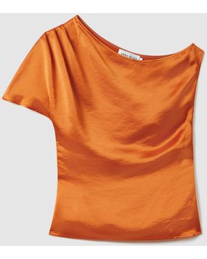Anna Quan Satin Off-The-Shoulder Top - Orange