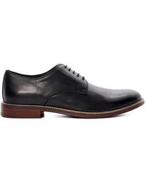 Dune Wide Fit Stanleyy Soft Leather Gibson Shoes - Schwarz