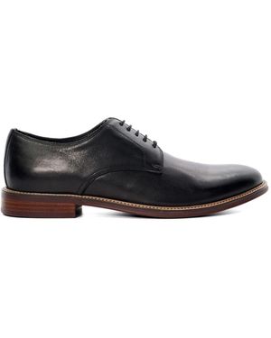 Dune Wide Fit Stanleyy Soft Leather Gibson Shoes - Schwarz