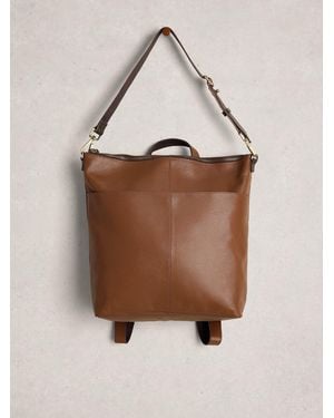 White Stuff Sophia Leather Backpack - Natural