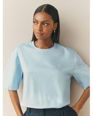 Nothing Ordinary Nothing Ordinary Premium Oversized Logo T-Shirt - Blue
