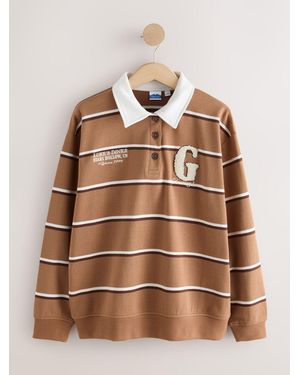 Next Gilmore Girls License Striped Rugby Top - Brown
