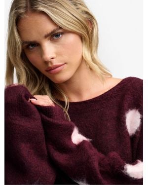 Superdry Brushed Polka Dot Kniited Sweater - Purple