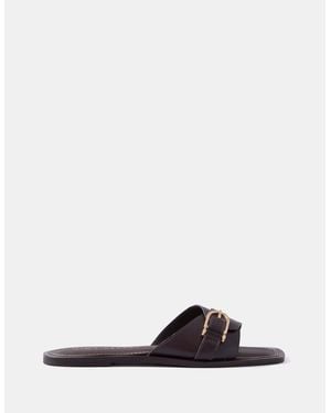 Mint Velvet Kate Leather Mule Sandals - White
