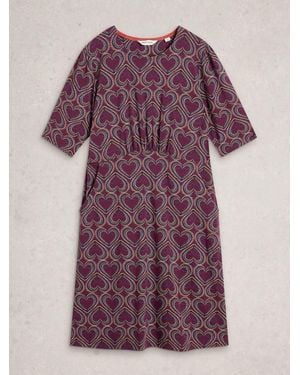 White Stuff Olivia Jersey Dress - Purple