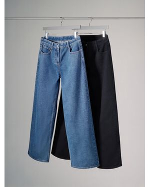 The Set 2 Pack Denim Wide Leg 100% Cotton Jeans/Mid - Blue