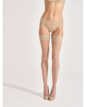 Ann Summers Ann Summers 01 Lace Top Glossy Hold-Ups - Natural