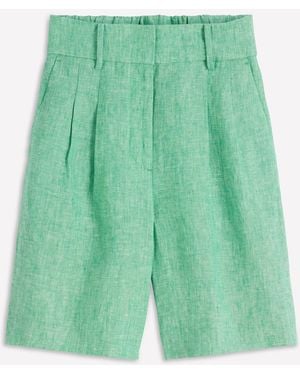 Boden Kensington Linen Shorts - Green