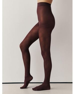 Next Burgundy Argyle Pattern Tights 1 Pack - Red