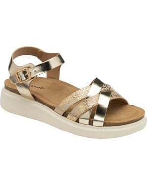 Dunlop Ankle Strap Wedge Sandals - Metallic