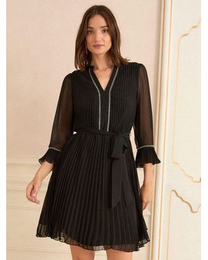 Love & Roses Crystal Trim Detail Mini Dress - Natural