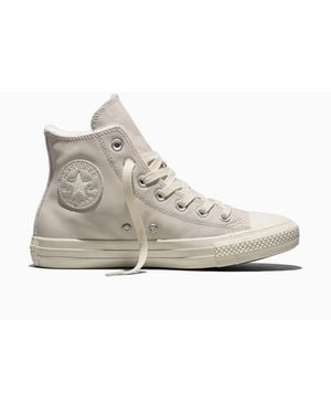 Converse Ecru Chuck Taylor High Cozy Leather Sneakers - White