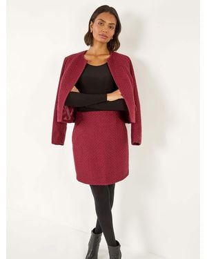Roman Boucle Textured A-Line Skirt