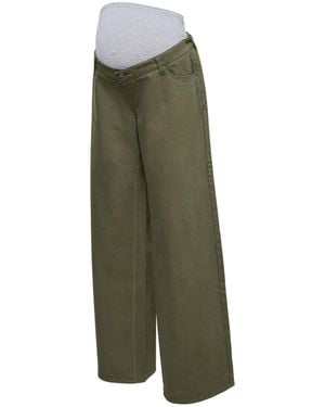Mama.licious Maternity Over Bump Wide Leg Jeans - Green