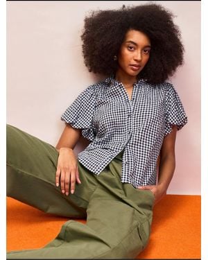 Ro & Zo Puff Sleeve Shirt - Blue