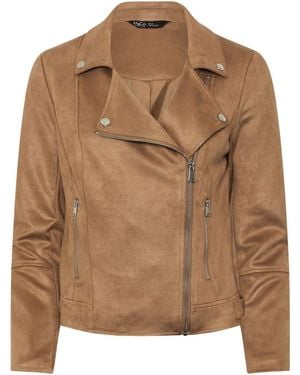 M Com Petite Biker Jacket - Brown