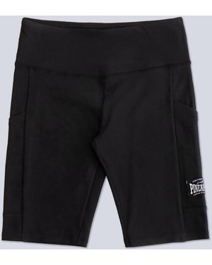 Pineapple Rib Cycling Shorts With Pocket - Black