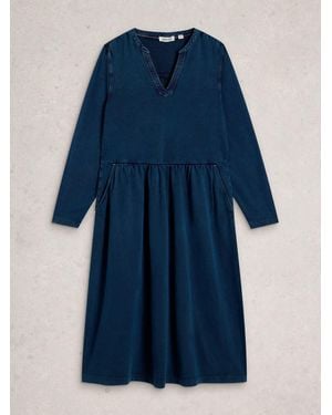 White Stuff Ray Jersey Midi Dress - Blue