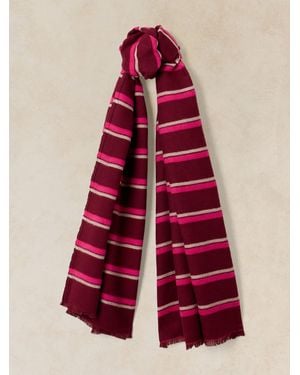 White Stuff Selma Stripe Midweight Scarf - Red