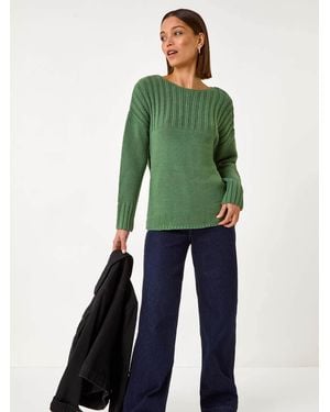 Roman Yoke Stitch Detail Jumper - Green