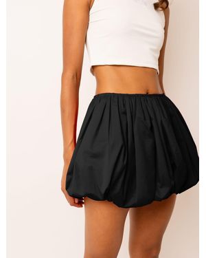 Amy Lynn Claudia Bubble Hem Cotton Mini Skirt - Black