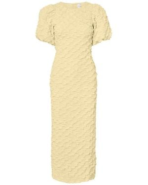 Y.A.S Y. A.S Y. A.S Puff Sleeve Jacquard Maxi Dress - Metallic
