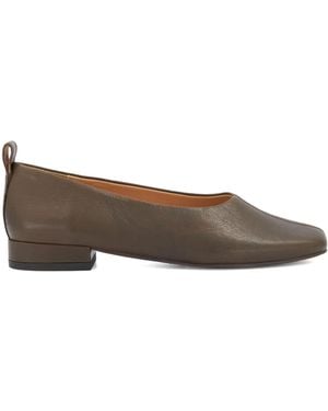 Dune Taupe Highmark Leather Ballet Shoes - Brown
