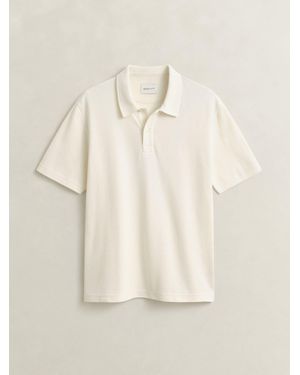 GANT Micro Texture Polo Shirt - Natural