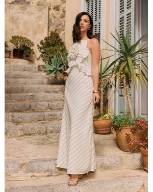 Friends Like These X Lucy Mecklenburgh Flower Detail Sleeveless Midi Dress - Brown
