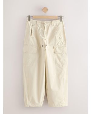 Next Cargo Cotton Balloon Leg Pants - Natural