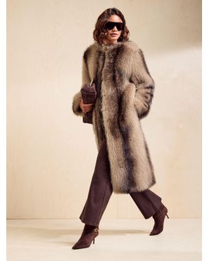 Friends Like These Premium Tipped Maxi Fur Coat - Natural