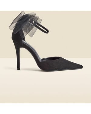 Sosandar Bow Detail Ankle Strap Court Shoes - Natural