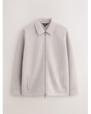 Next N. Premium Soft Touch Scuba Zip Through Shacket - Natural