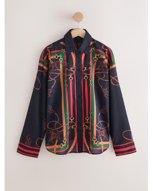 Next Relaxed Long Sleeve Cotton Lightweight Shirt - Multicolor