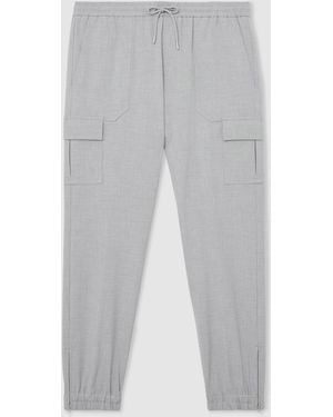 Reiss Hidden Slim-Leg Drawstring Cargo Pants - Gray