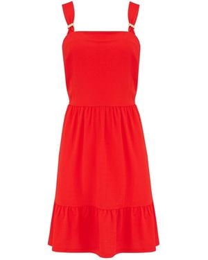 Pour Moi Lena Pique Jersey Dress - Red