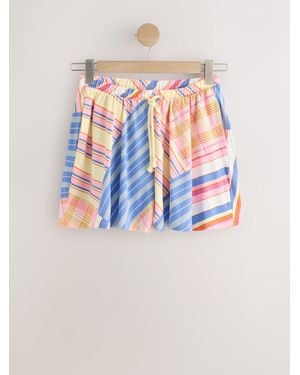 Next Gingham Jersey Shorts - Blue
